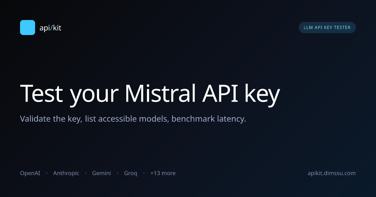 Test your Mistral API key | APIKit