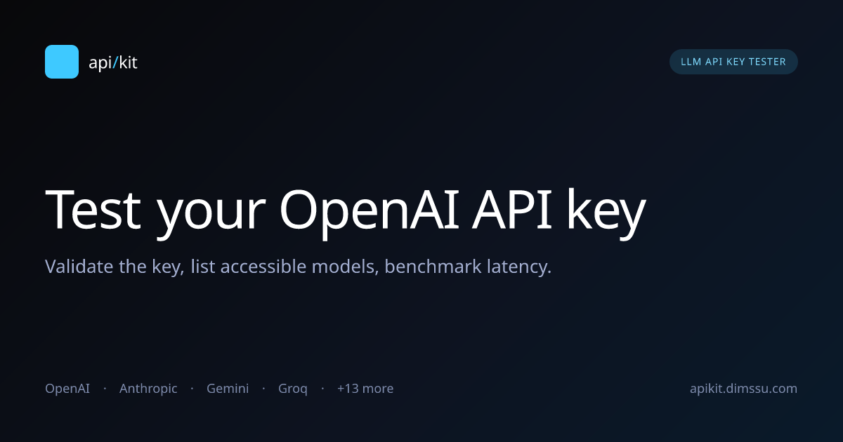 Test your OpenAI API key | APIKit